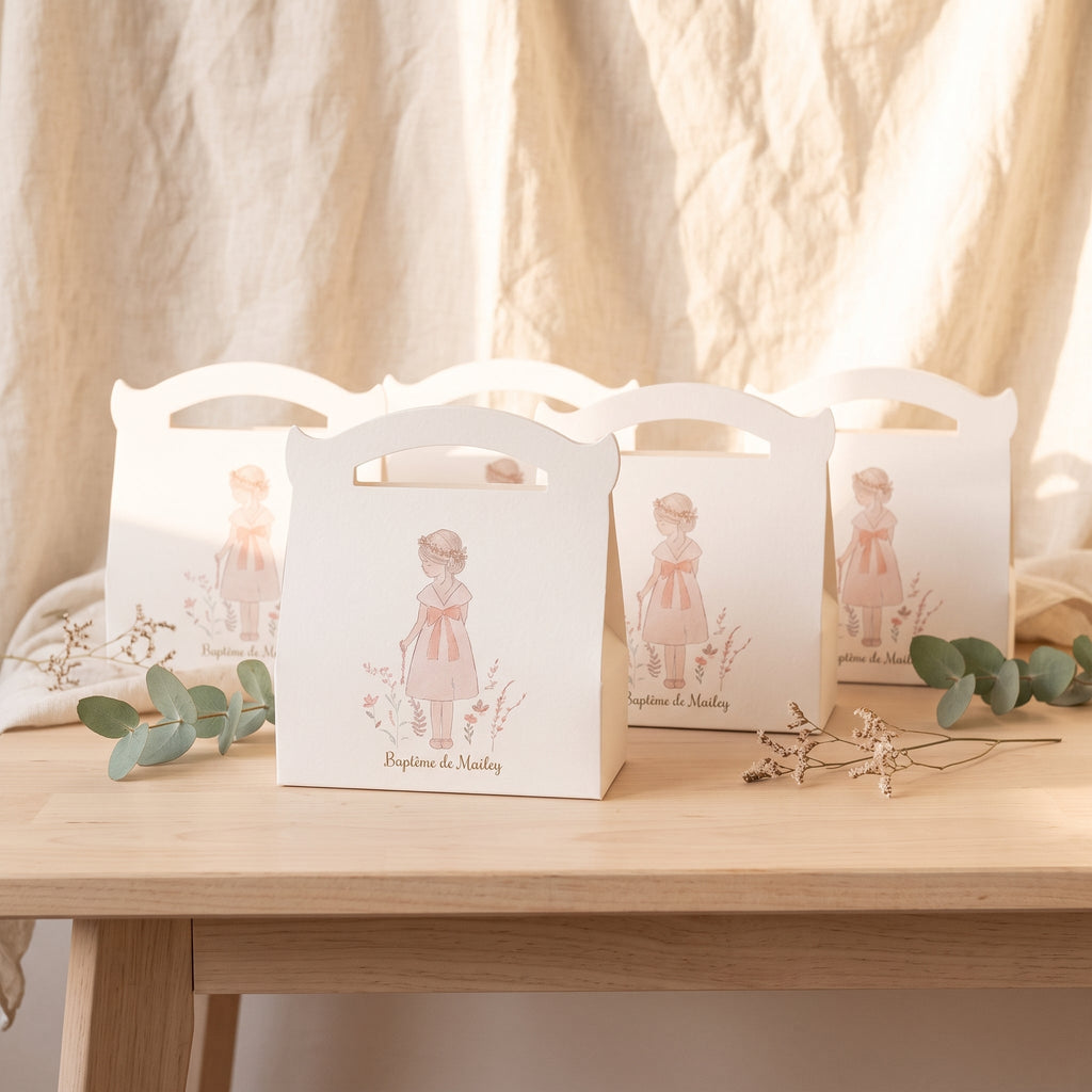 Boîte cadeau personnalisée enfant - Prénom et message sur mesure - Décoration table anniversaire