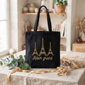 Tote bag personnalisé prénom, sac cabas 100% coton, cadeau femme bohème chic