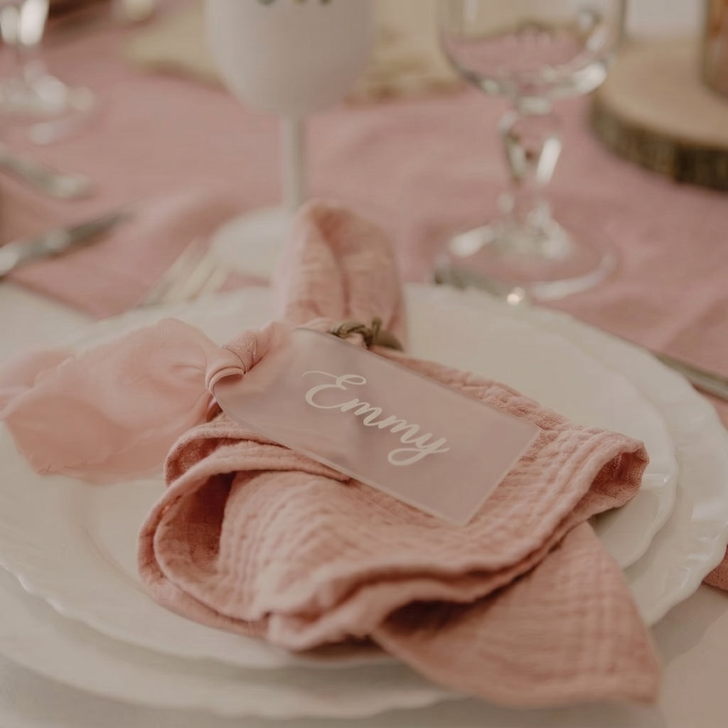 Marque-place personnalisé acrylique - Prénom pour mariage