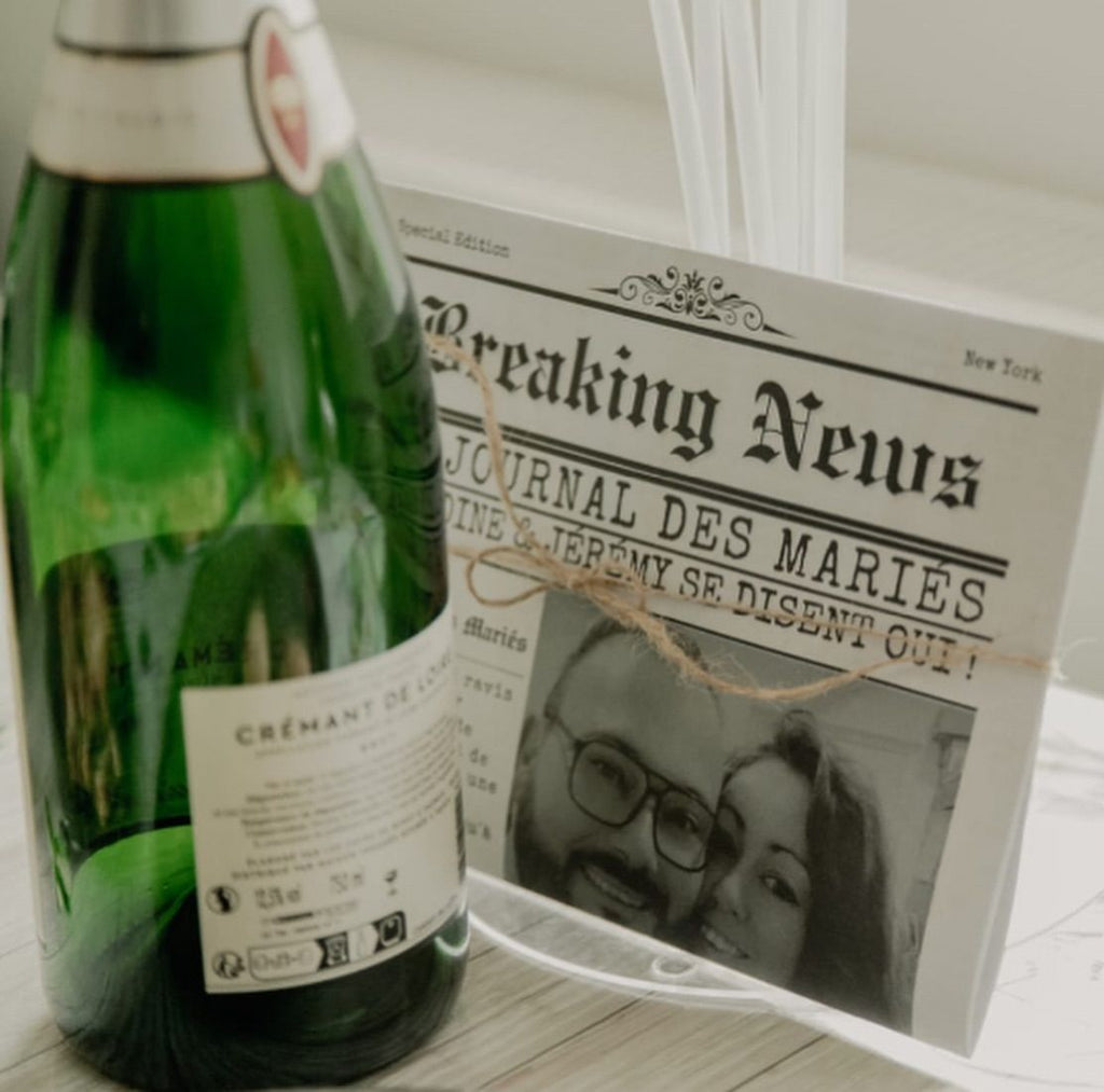 Journal des Mariés Personnalisé - Livret Vin d'Honneur Bohème
